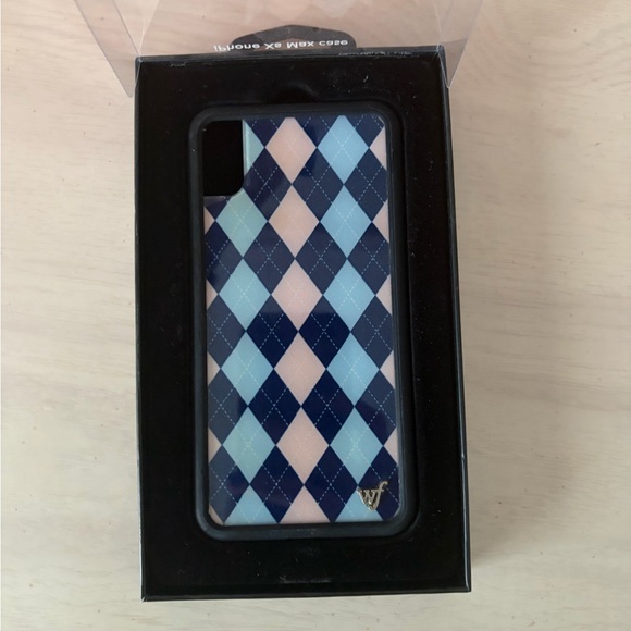 Wildflowers Argyle iPhone Xs Max Case - Navy and Light Pink - Picture 2 of 3